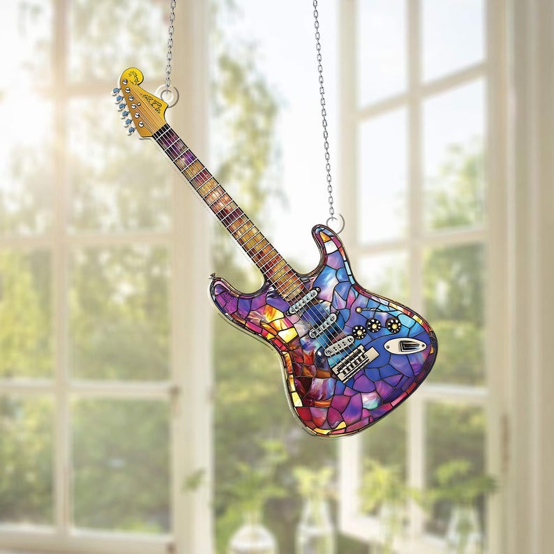 Electric Guitar Acrylic Window Hanging