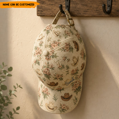 Personalized Floral Cowboy Hat Classic Cap