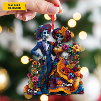 Personalized Day of the Dead Couple Ornament