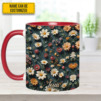 Beautiful Floral - Personalized Flowers Accent Mug