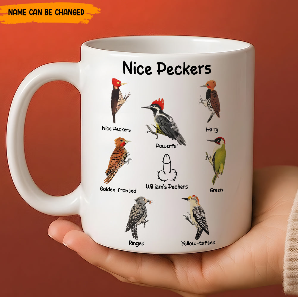 Nice Peckers - Funny Couple Quotes Mug, Personalized Bird Mug Gift For Dad, Boyfriend