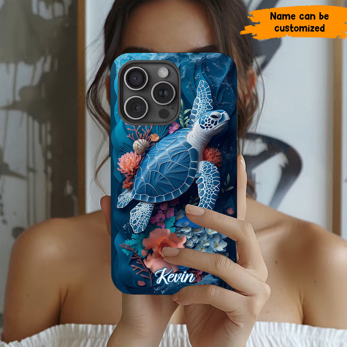 Sea Turtles Love - Personalized Sea Turtle Full Print Phone Case