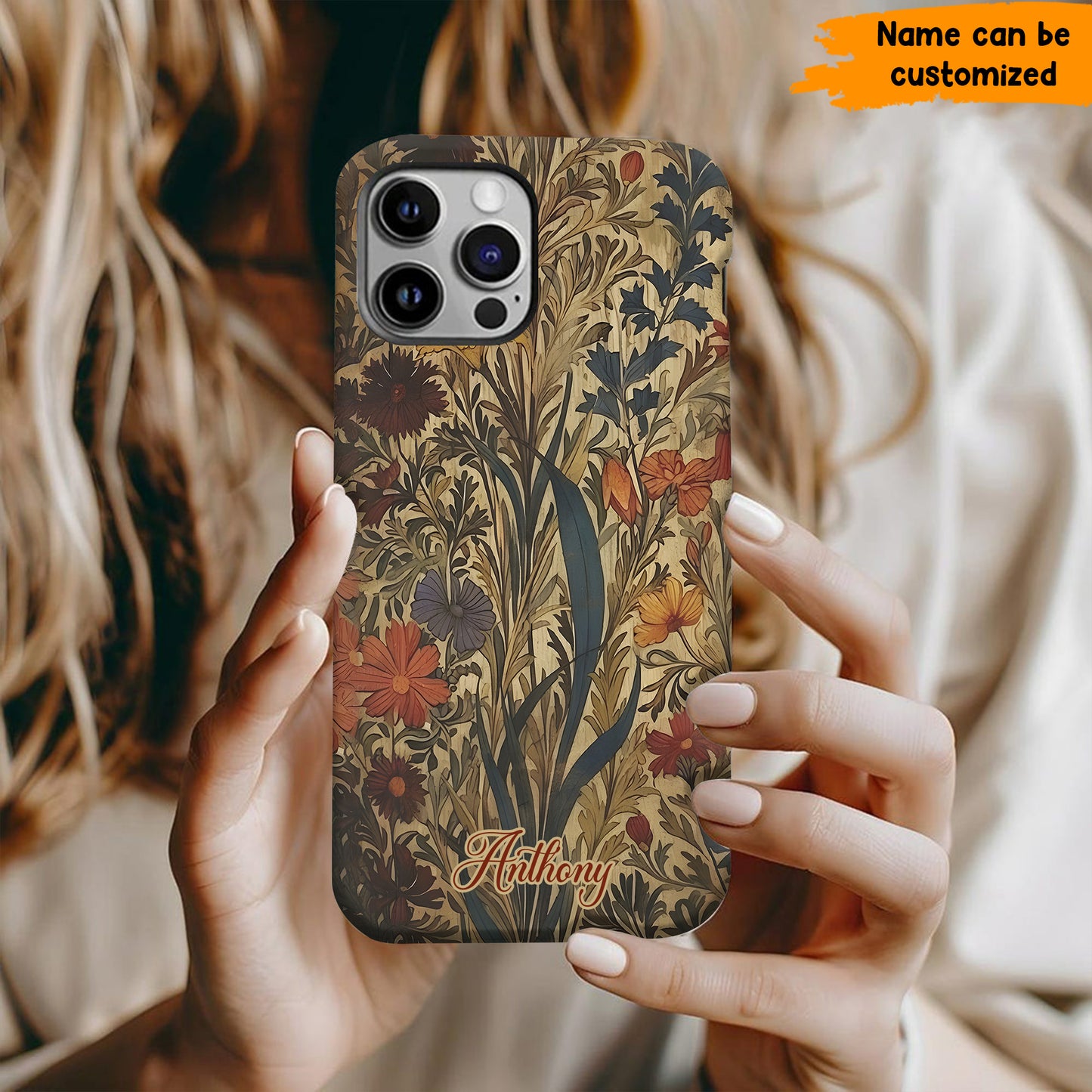 Dark Aesthetic Flower - Personalized Wildflower Phone Case