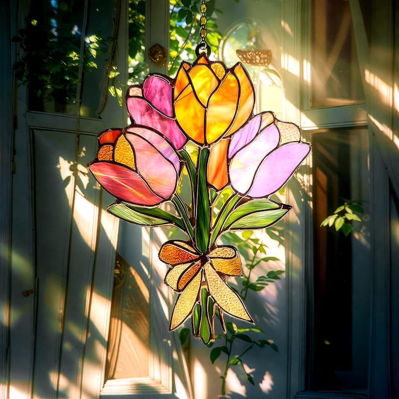 Tulip Flower Acrylic Acrylic Window Hanging