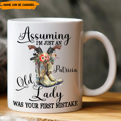 Assuming I'm Just An Old Lady – Personalized White Mug