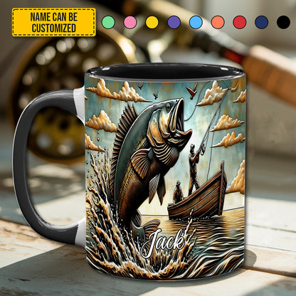 Love Fishing - Personalized Fishing Accent Mug