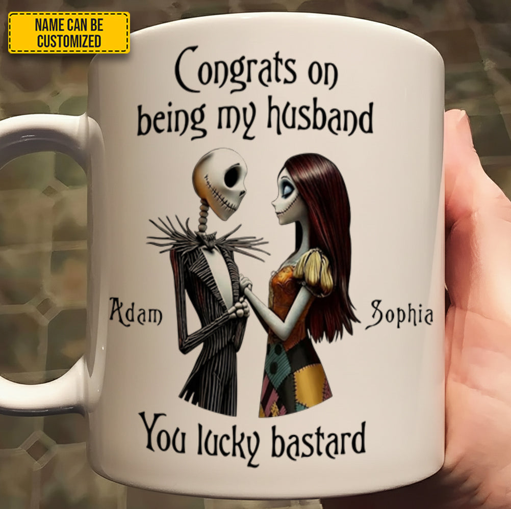 Being My Husband - Personalized Couple Gothic White Mug