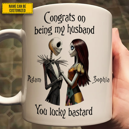 Being My Husband - Personalized Couple Gothic White Mug