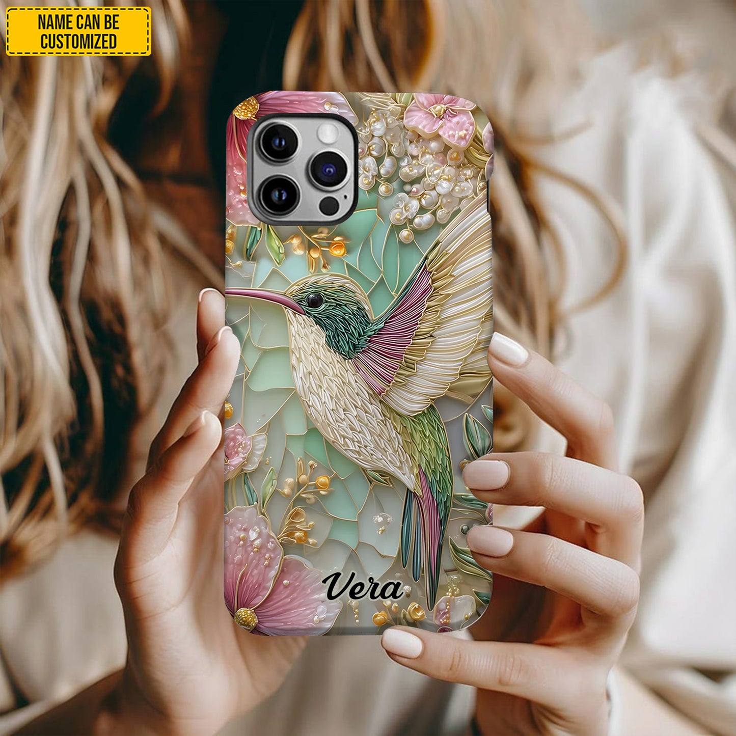 Personalized Hummingbird Floral Phone Case