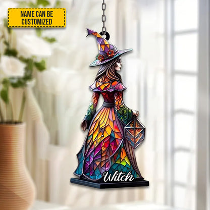 Personalized Angel & Witch Acrylic Window Hanging