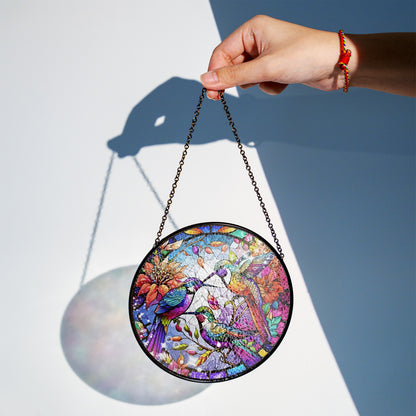 Beautiful Hummingbird Stained Glass Suncatcher