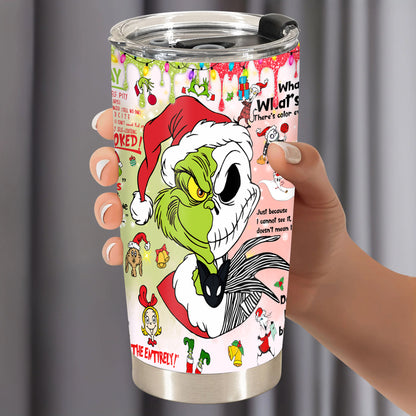 Funny Green Naughty Christmas Tumbler