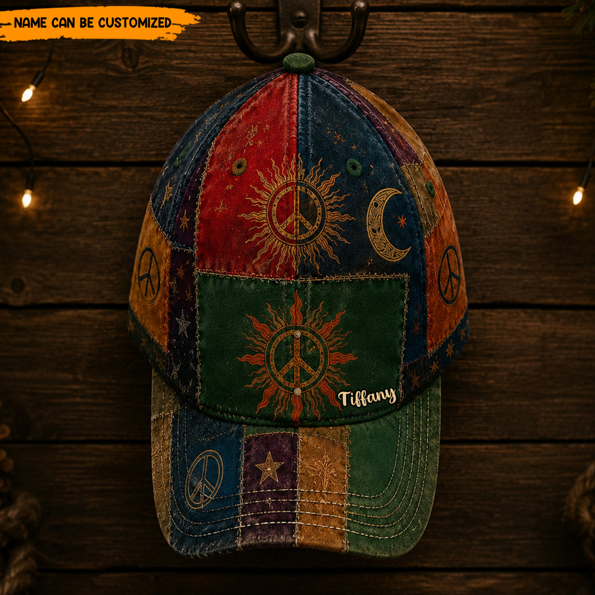 Personalized Hippie Patchwork Classic Cap