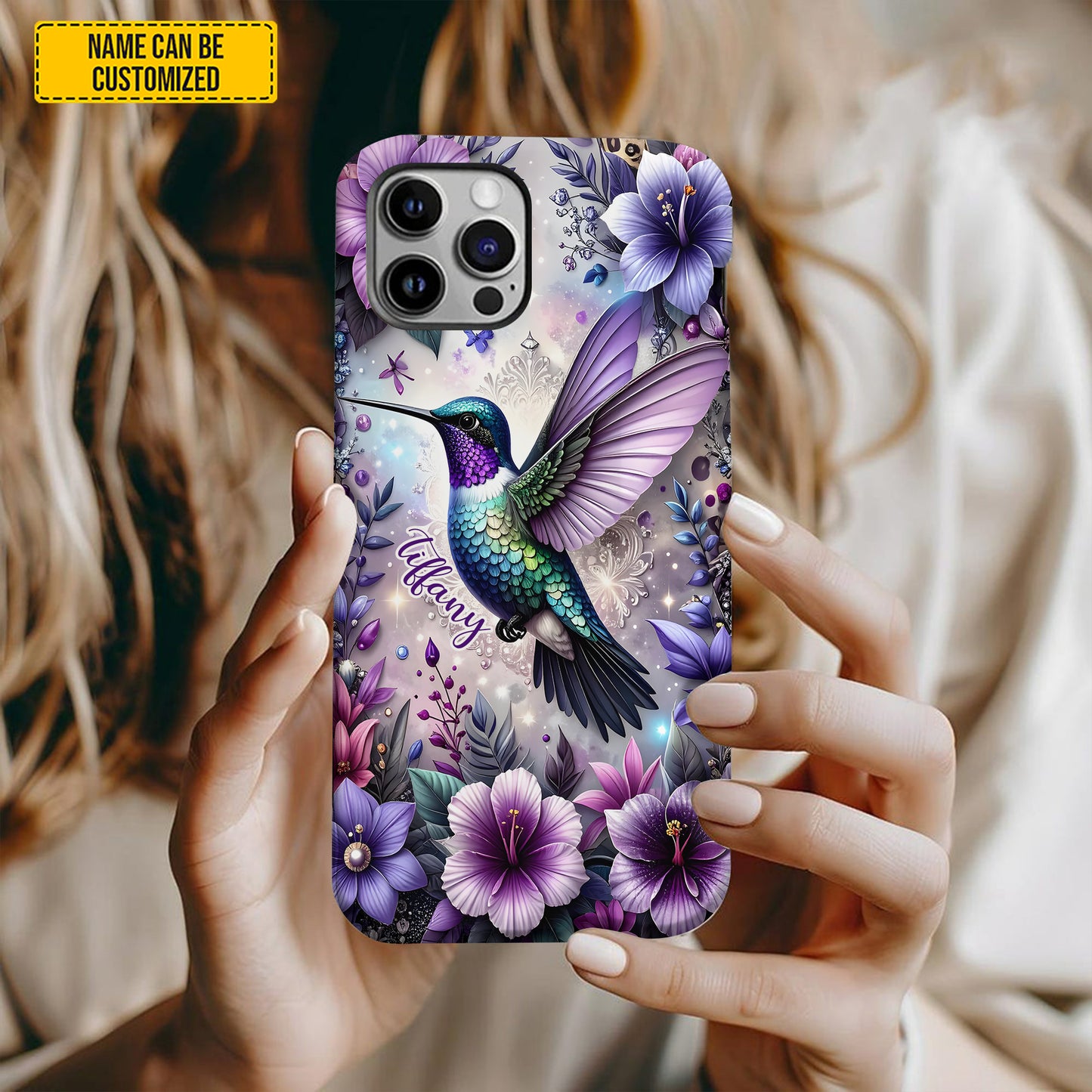 Personalized Hummingbird Floral Phone Case