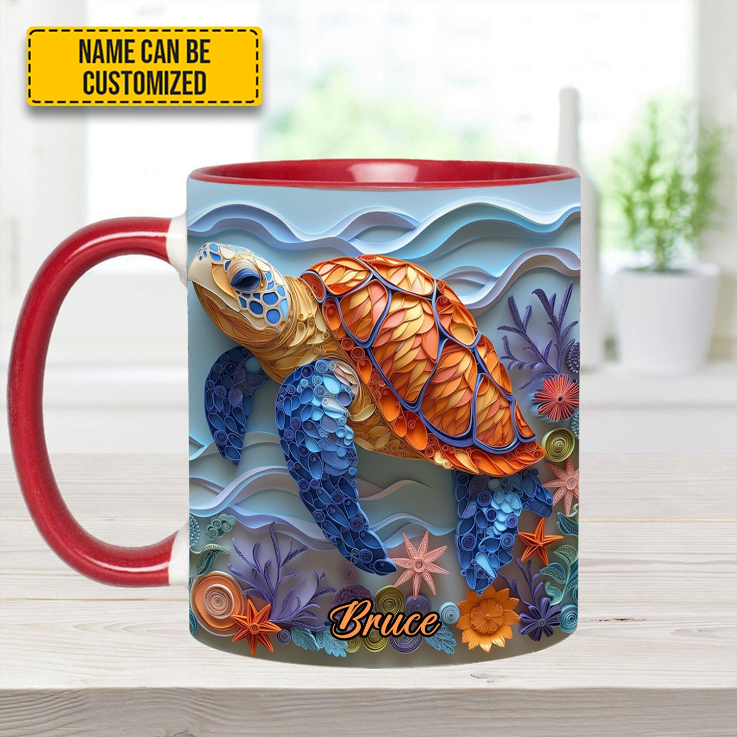 Sea Turtle - Personalized Turtle Accent Mug