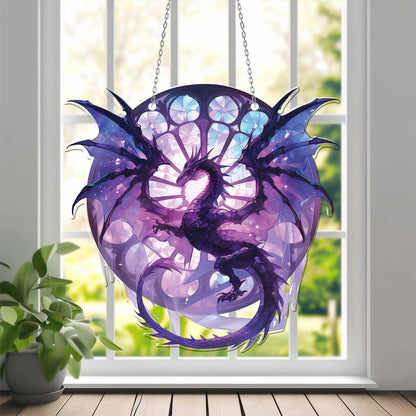 Mystery Purple Dragon Acrylic Window Hanging