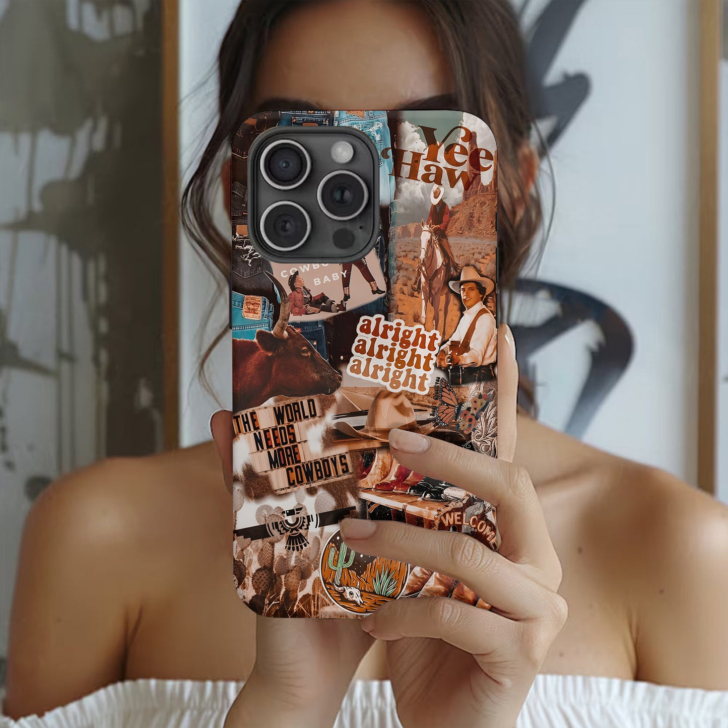 Desert Rodeo Collage – Western Grit Phone Case
