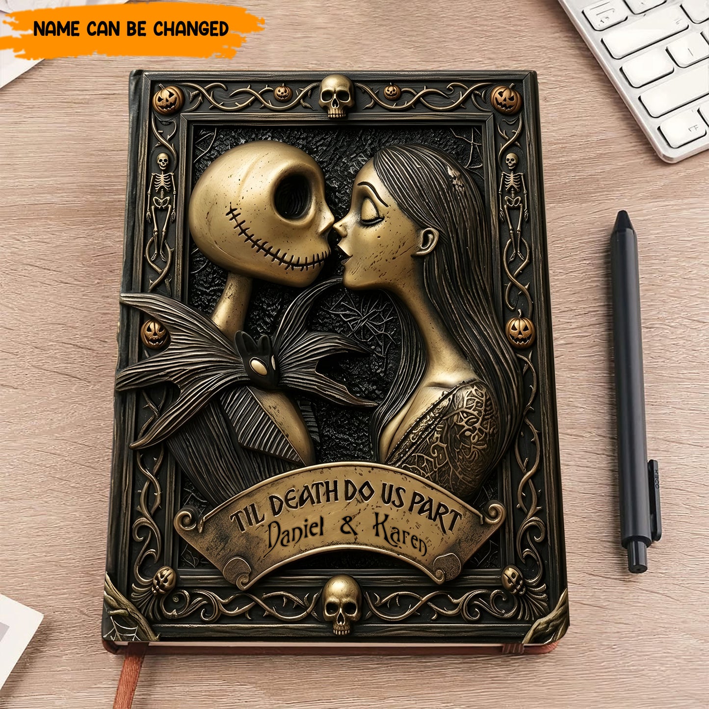 Personalized Gothic Couple Leather Journal