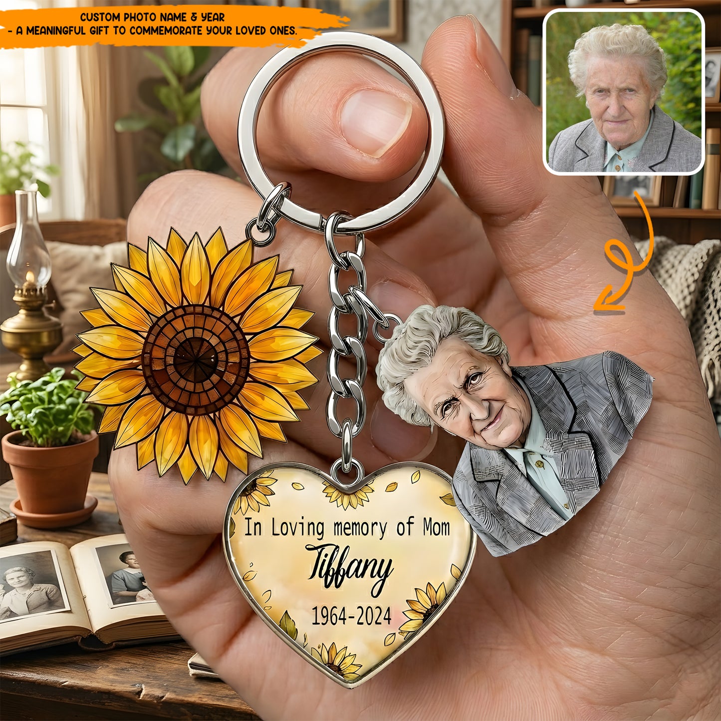 Personalized Memorial Custom Photo Keychain