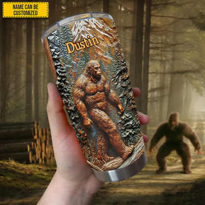 Bigfoot In Forest - Personalized Bigfoot Tumbler