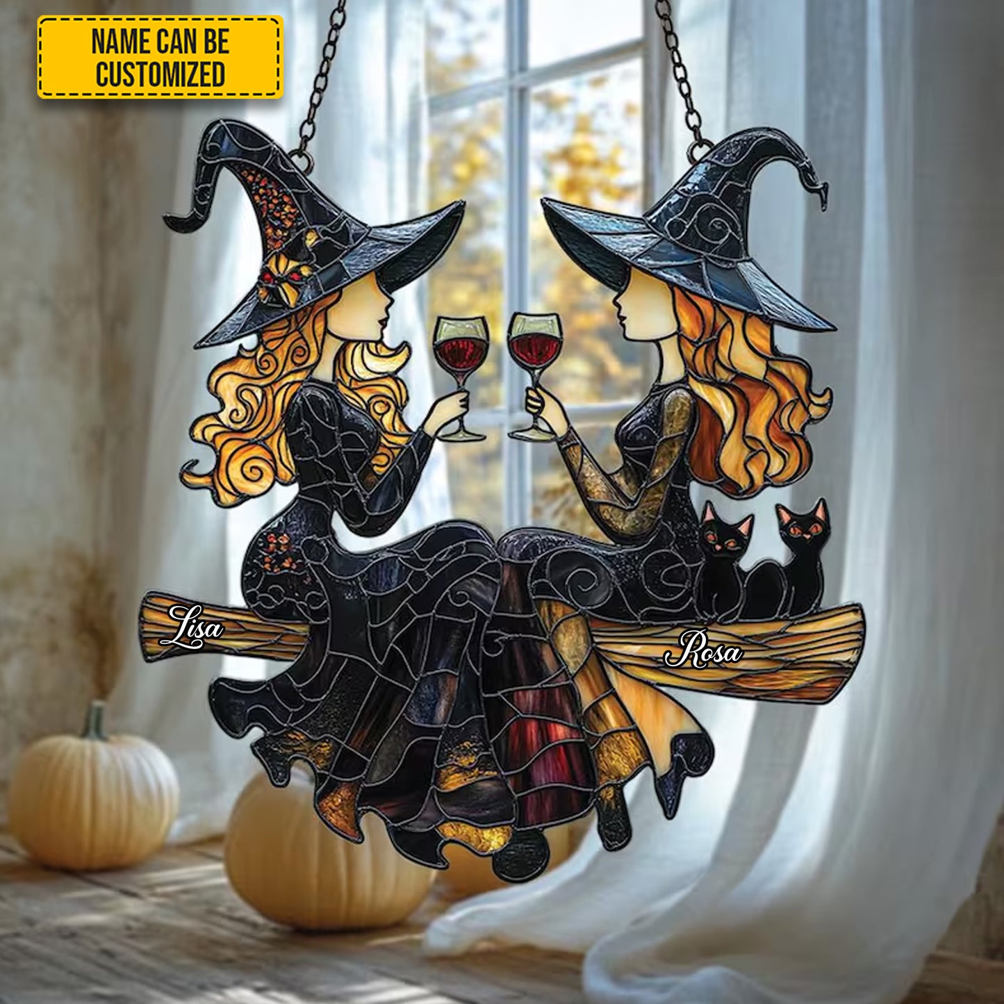 Best Friends Slay - Personalized Witch Acrylic Window