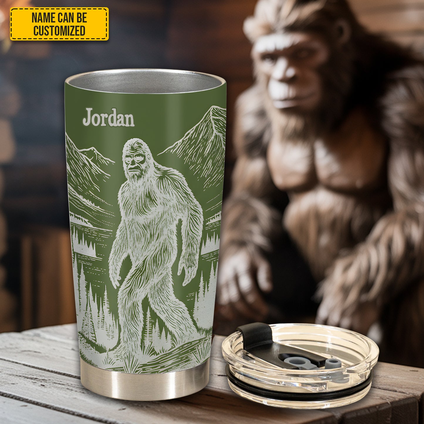 Personalized Funny Bigfoot Trees Tumbler