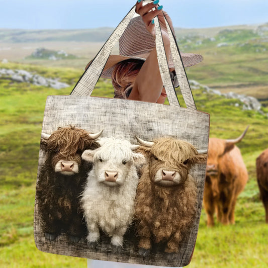 Love Highland Cow - Cow Tote Bag