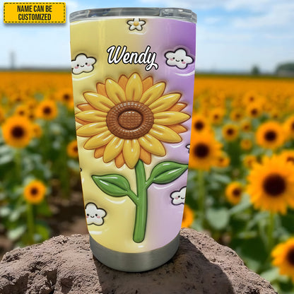 Personalized Sunflower Inflated Tumbler
