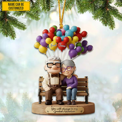 Personalized Old Couple Balloon Ornament