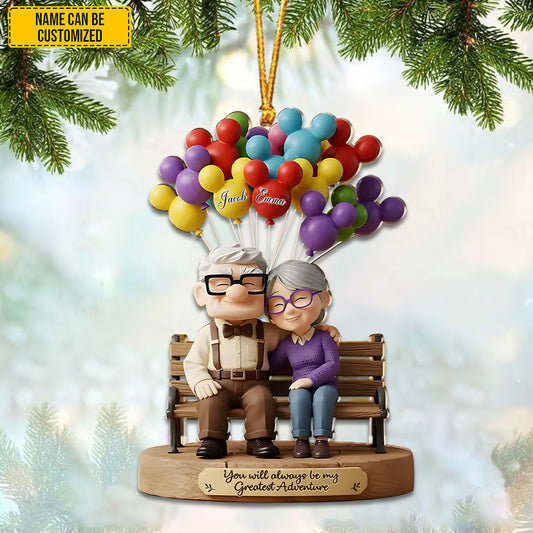 Personalized Old Couple Balloon Ornament