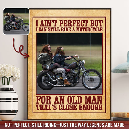 Custom Motorcycle Photo Poster & Canvas for Old Men
