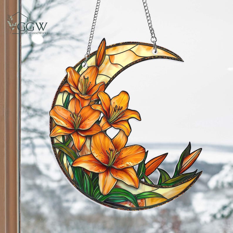 Lily Flower Acrylic Window Hanging