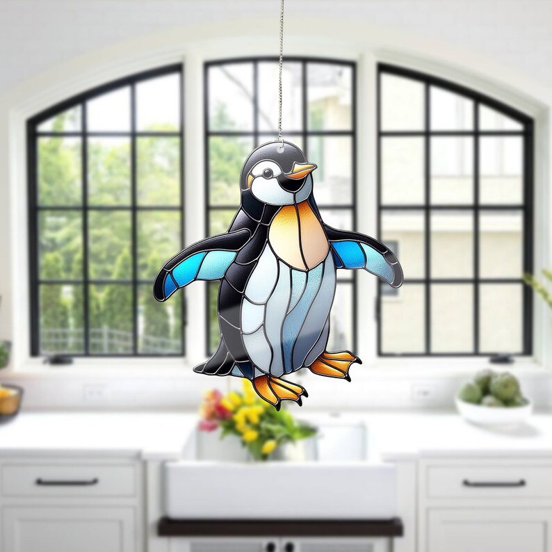 Penguin Acrylic Window Hanging