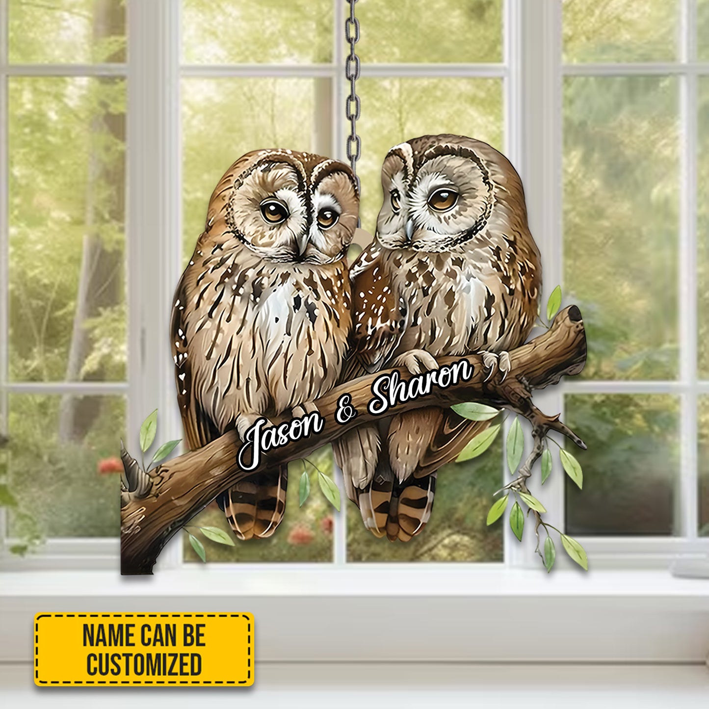 Owl Couple Acrylic Window Hangings - Decor Home