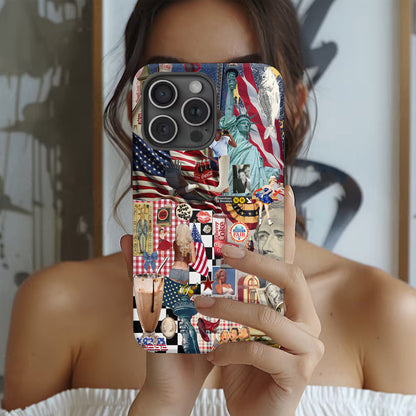 American Dream Collage – Retro Patriotic Phone Case