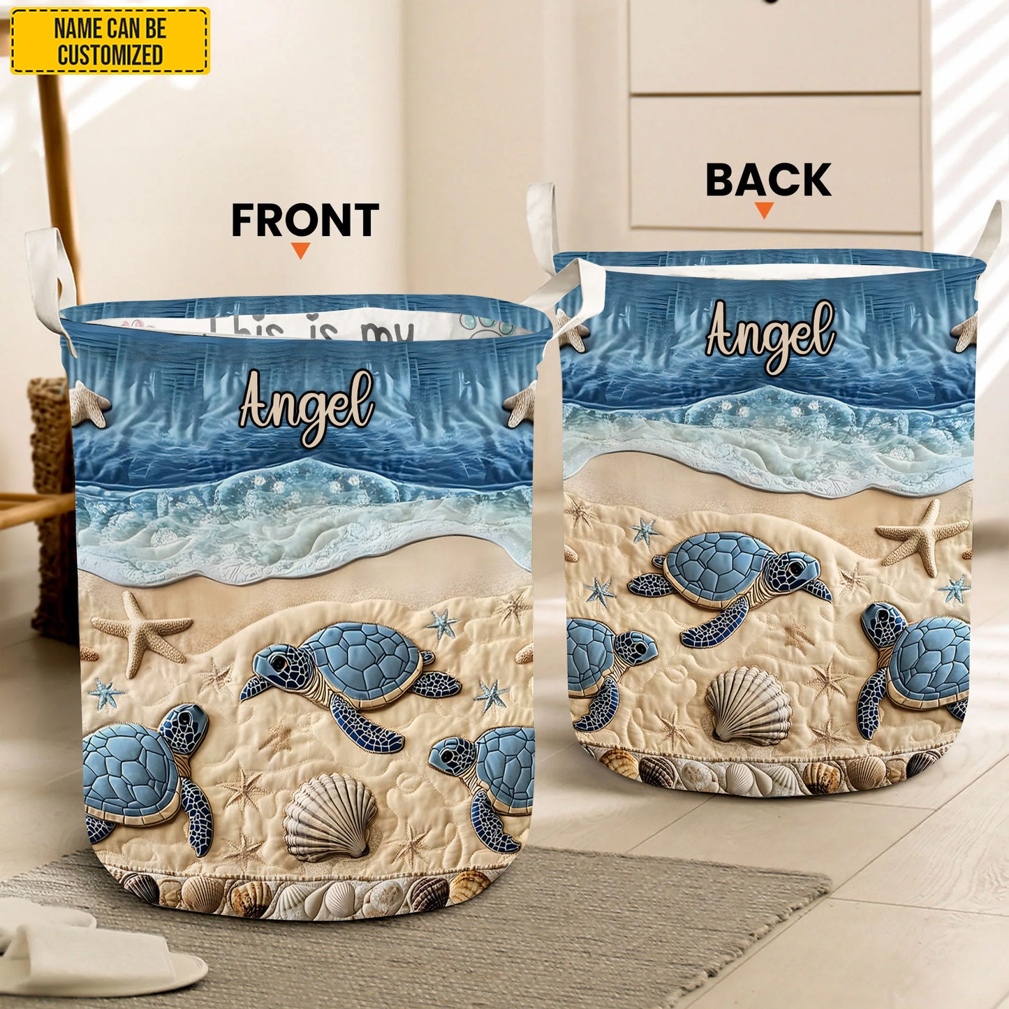 Ocean Journey – Personalized Sea Turtle Laundry Hamper