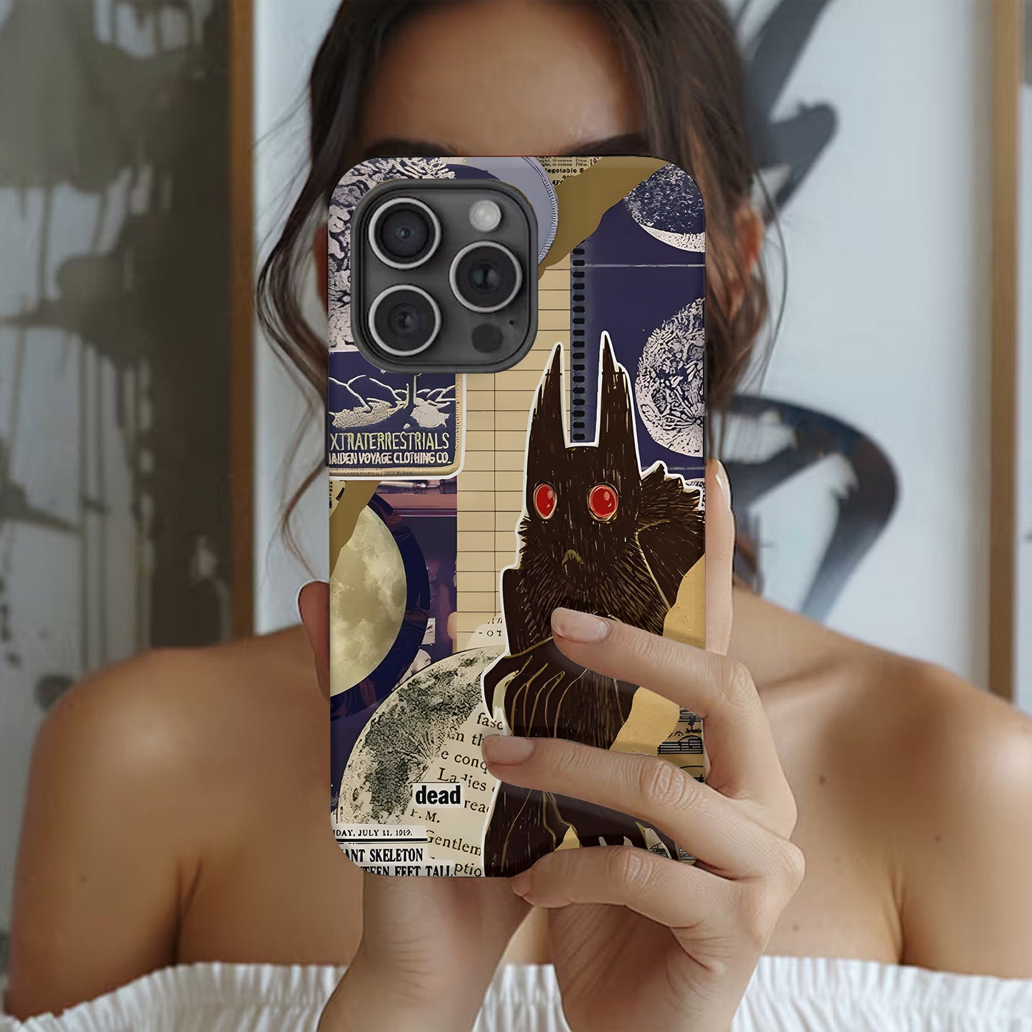 Cryptid Files Phone Case – Mothman Evidence Collage