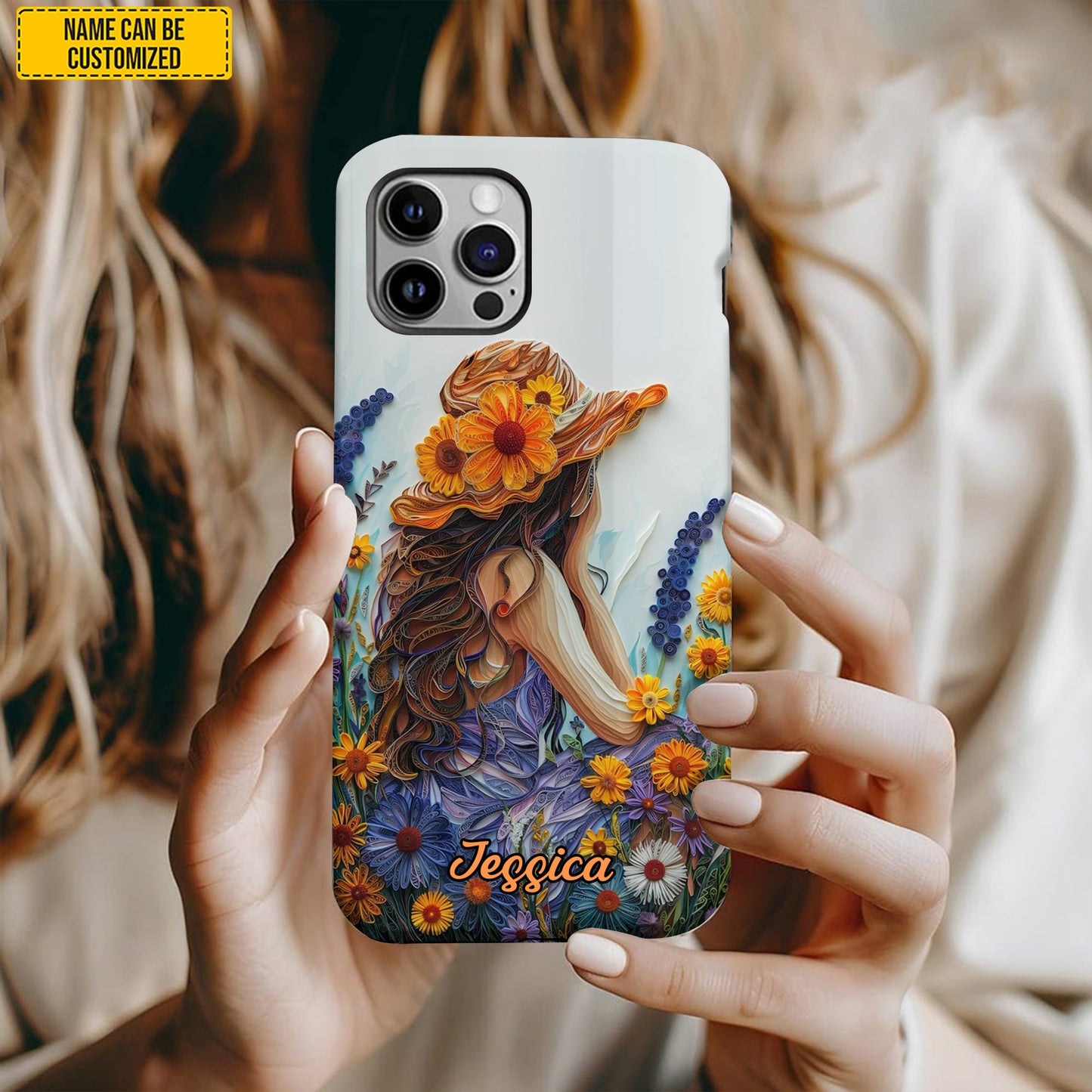 Personalized Hippie Flower Girl Phone Case