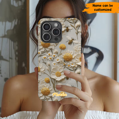 Bee Floral – Personalized Phone Case