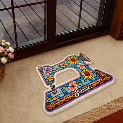 Sewing Machine - Personalized Sewing Shaped Doormat/ Rug
