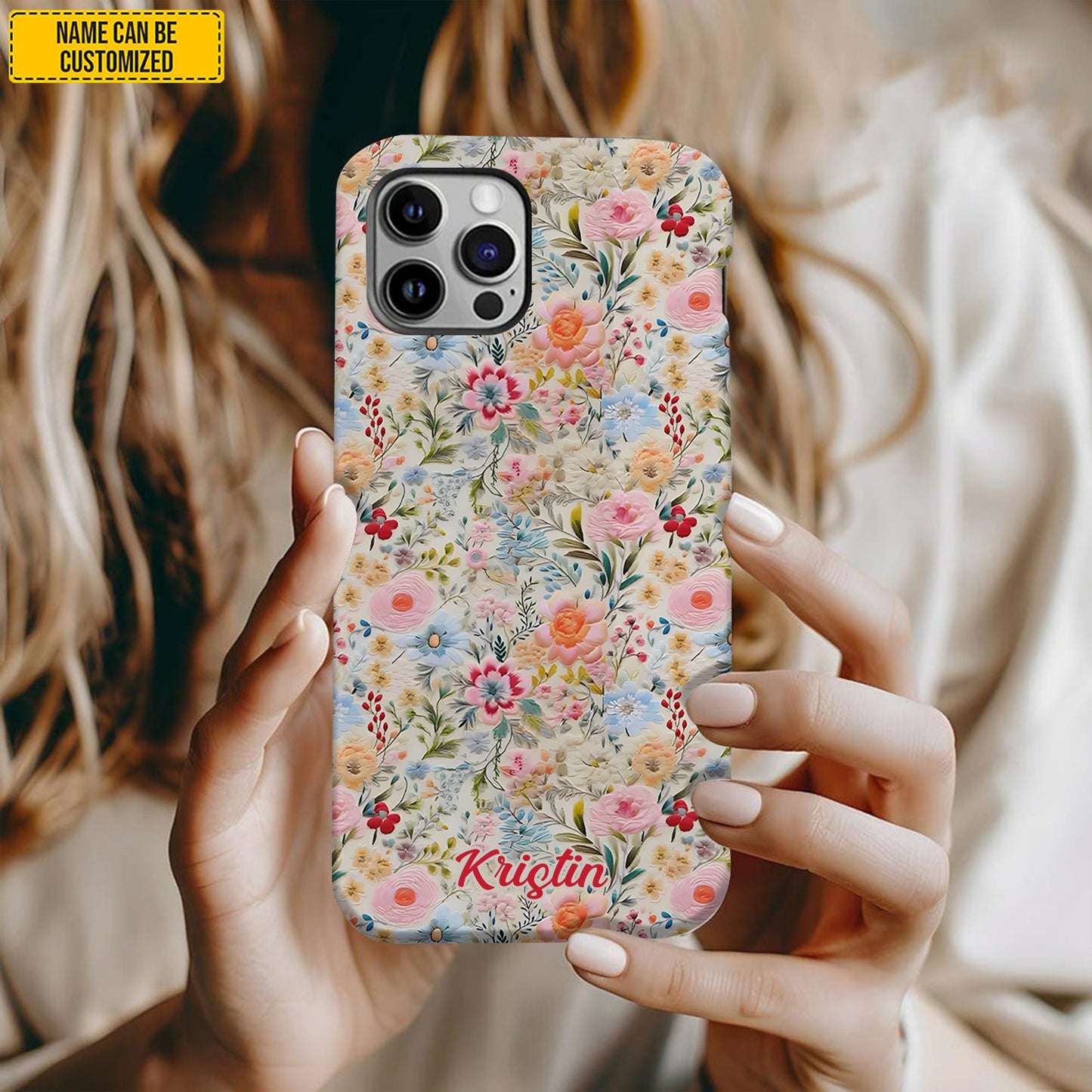 Personalized Pastel Floral Phone Case
