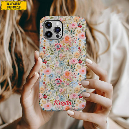 Personalized Pastel Floral Phone Case
