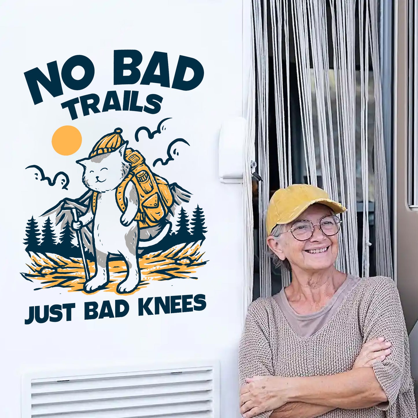 No Bad Trails Just Bad Knees Decal, Decor Decal