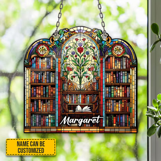 Personalized Library Books Acrylic Window Hanging