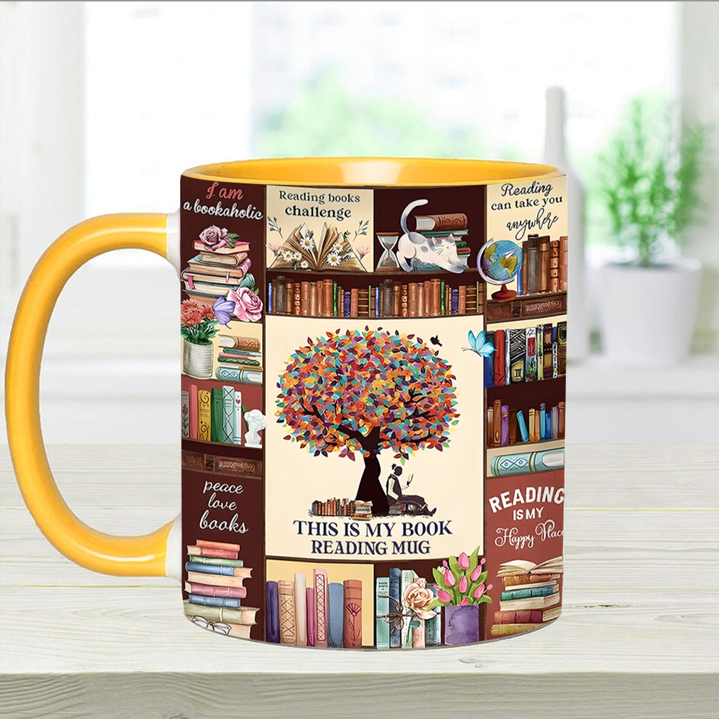 Book Collection Accent Mug