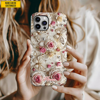 Flowers & Butterflies - Personalized Phone Case