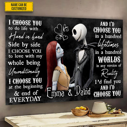 “I Choose You” - Personalized Gothic Couple Canvas & Poster