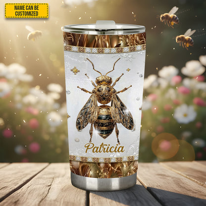 Personalized Golden Bee Tumbler