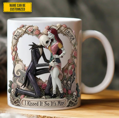 Personalized Spooky Couple Gothic White Mug