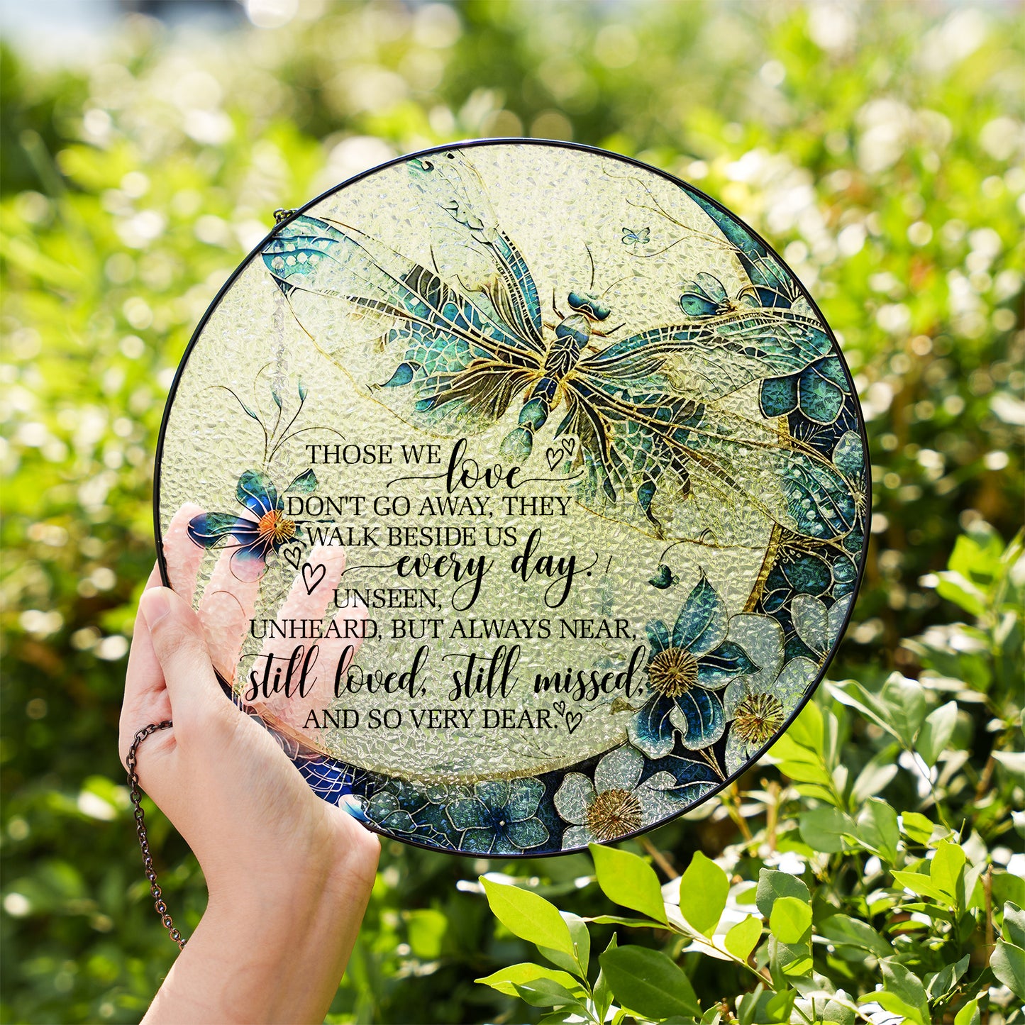 Memorial Dragonfly Stained Glass Suncatcher